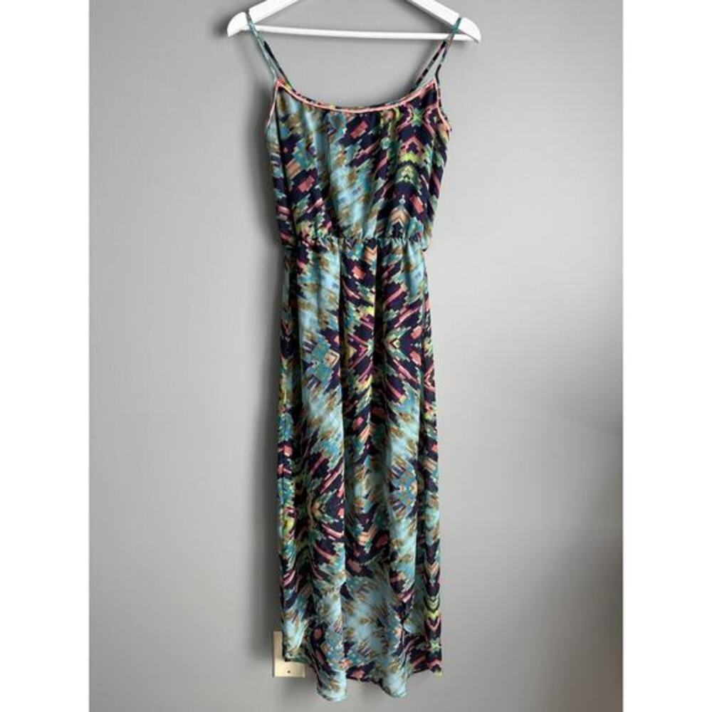 Maurices Womens Maxi Dress M Geometric Print Sleeveless Flowy Summer Vacation